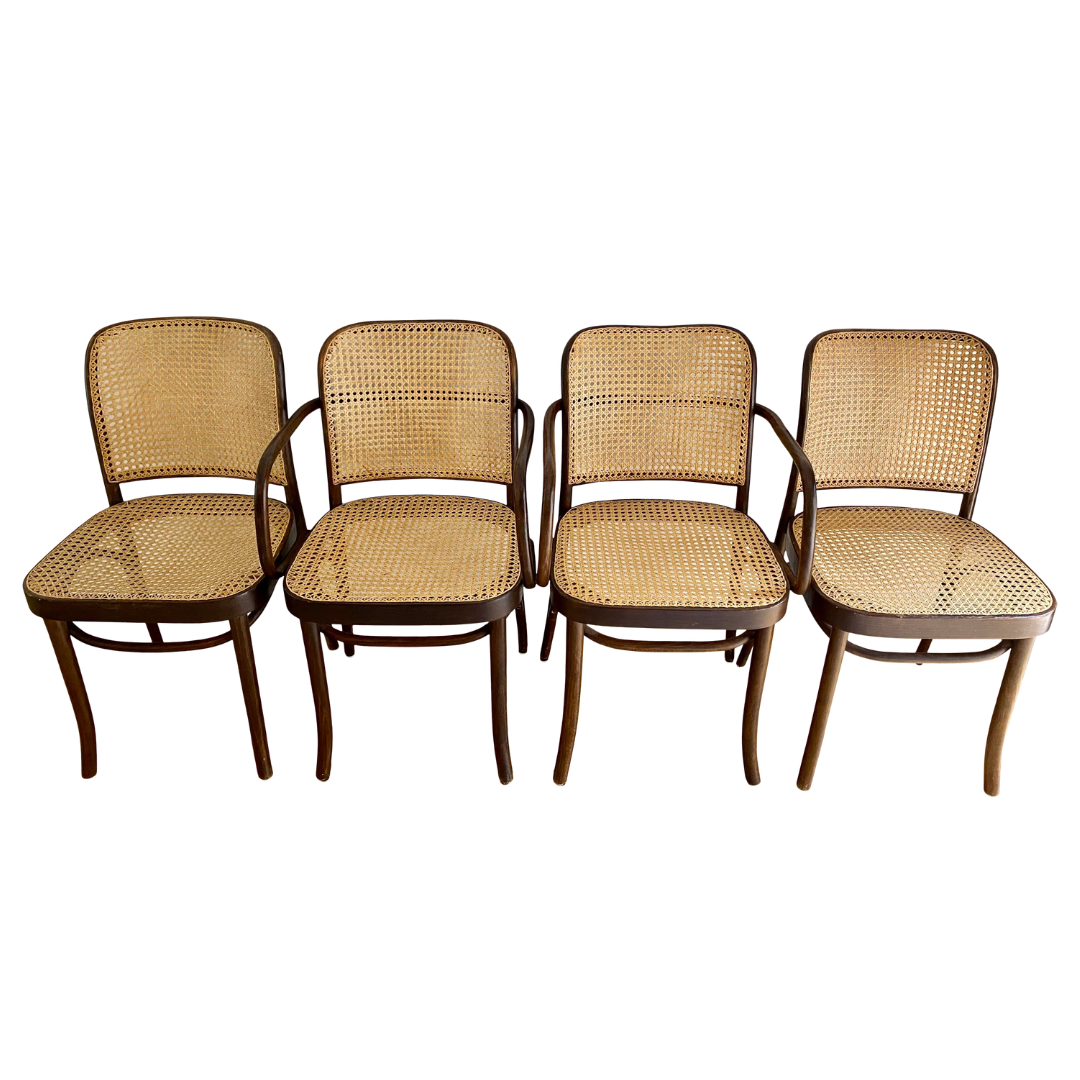 1950s Josef Hoffmann for Thonet 811 Prague Dining Chairs- Set of 4