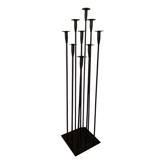Harry Bertoia Style Tall Iron Floor Candle Holder