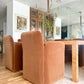 1980s Sculptural Caramel Mohair Dining Chairs - set of 6