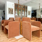 1980s Sculptural Caramel Mohair Dining Chairs - set of 6