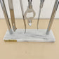 1960s MCM Georges Briard Silver Bar Tool Set on Marble Stand