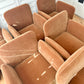 1980s Sculptural Caramel Mohair Dining Chairs - set of 6