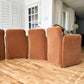 1980s Sculptural Caramel Mohair Dining Chairs - set of 6