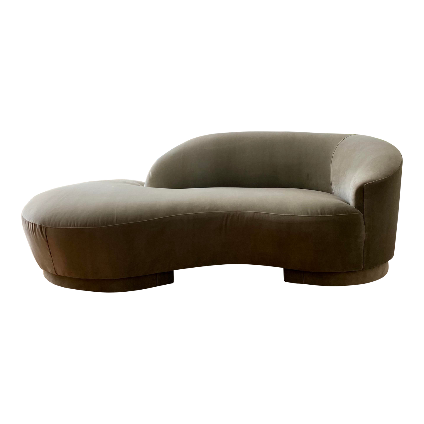 Kagan Style Cloud Sofa Newly Upholstered in Sage Velvet