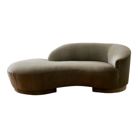 Kagan Style Cloud Sofa Newly Upholstered in Sage Velvet