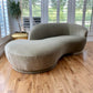 Kagan Style Cloud Sofa Newly Upholstered in Sage Velvet